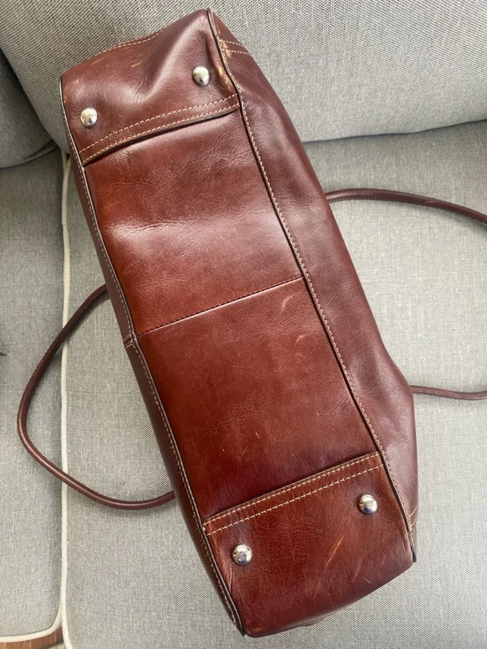 Fossil brown leather business shoulder bag long live vintage since 1954